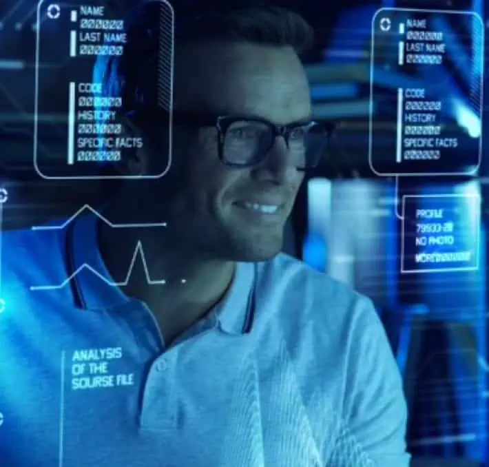 Man staring at computer screen