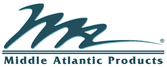 A blue logo featuring white text elegantly displays the essence of Middle Atlantic Products, blending professionalism with a touch of modernity.