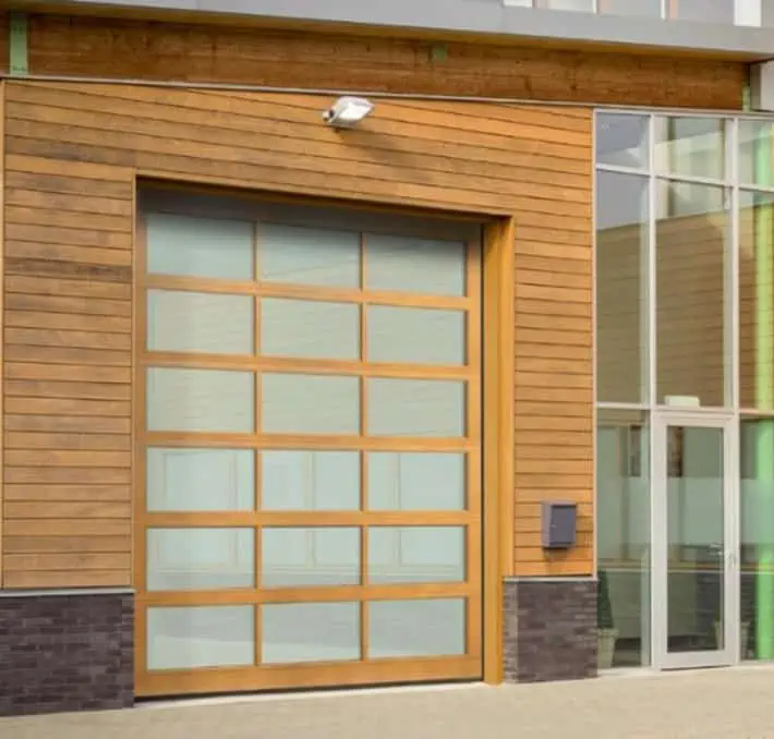 Wooden modern garage door