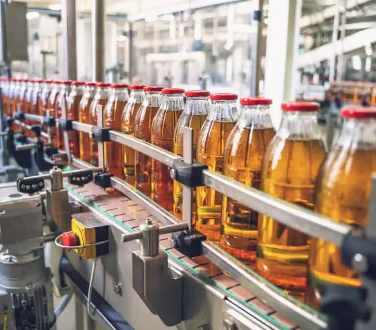 beverages in assembly line