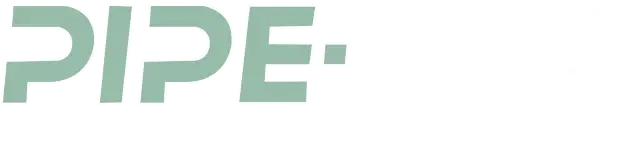 Text logo with PIPE in bold green letters followed by a stylized pixelated image of a pipe.