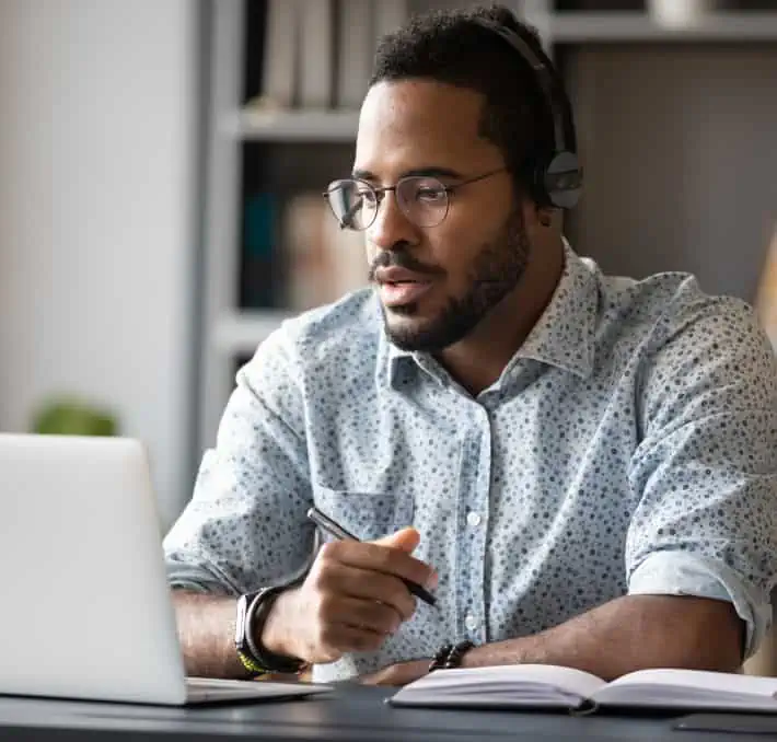 Man looking at laptop