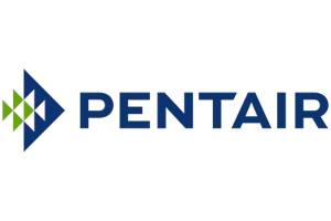 Logo displaying the word Pentair in blue, accompanied by a geometric arrow-like design on the left.