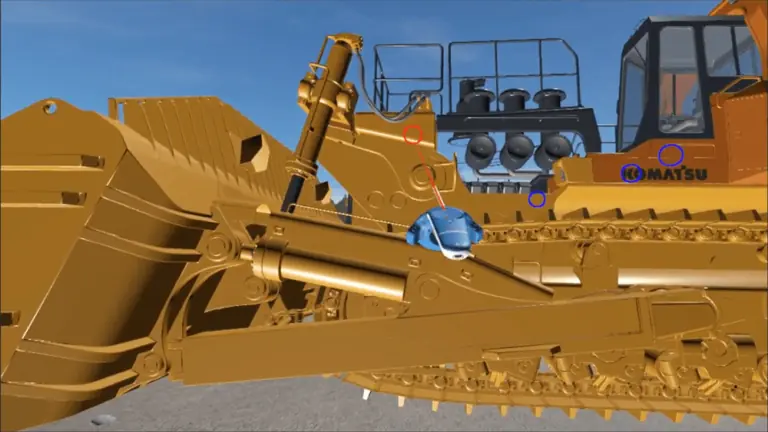up close to a 3D heavy equipment
