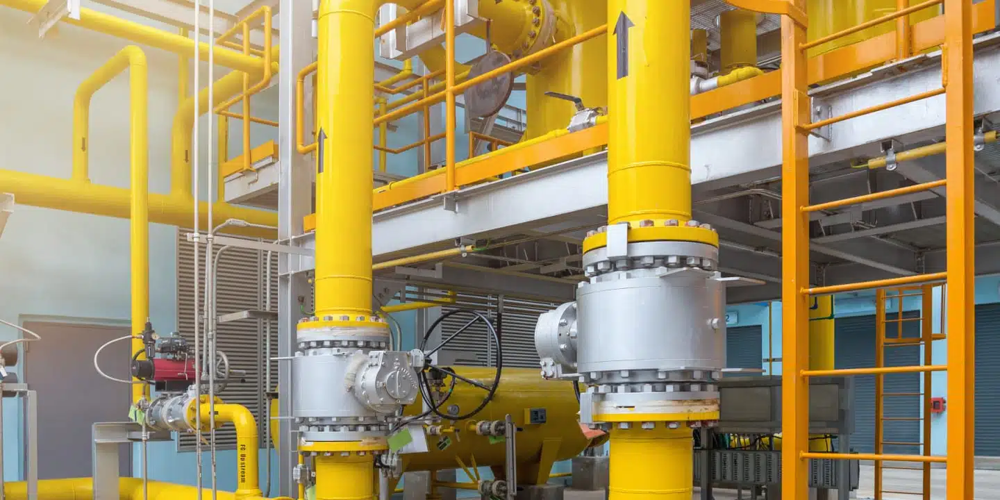 Gas metering station and pipeline at power plant of Industrial zone