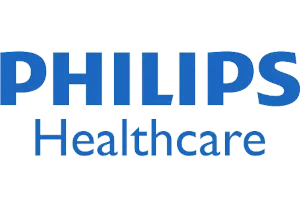 Philips Healthcare logo in blue text on a transparent background.