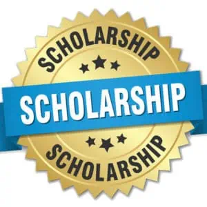 A gold badge featuring stars and the word SCHOLARSHIP in bold blue letters graces the center, symbolizing excellence, much like mastering PIPE-FLO Training.