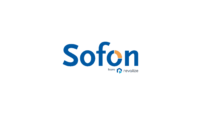 Logo displaying the word Sofon 2023 with a small orange semicircle and a tagline saying inno.revolize underneath.