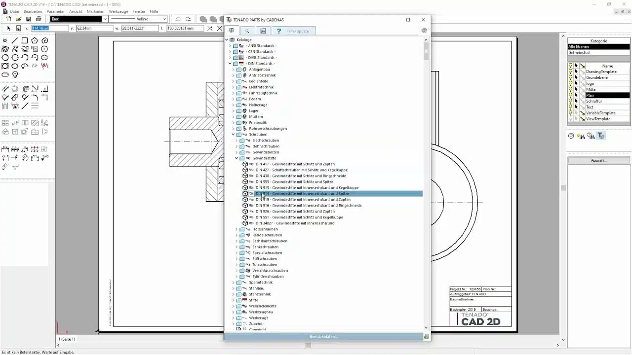 TENADO PARTS für TENADO CAD 2D
