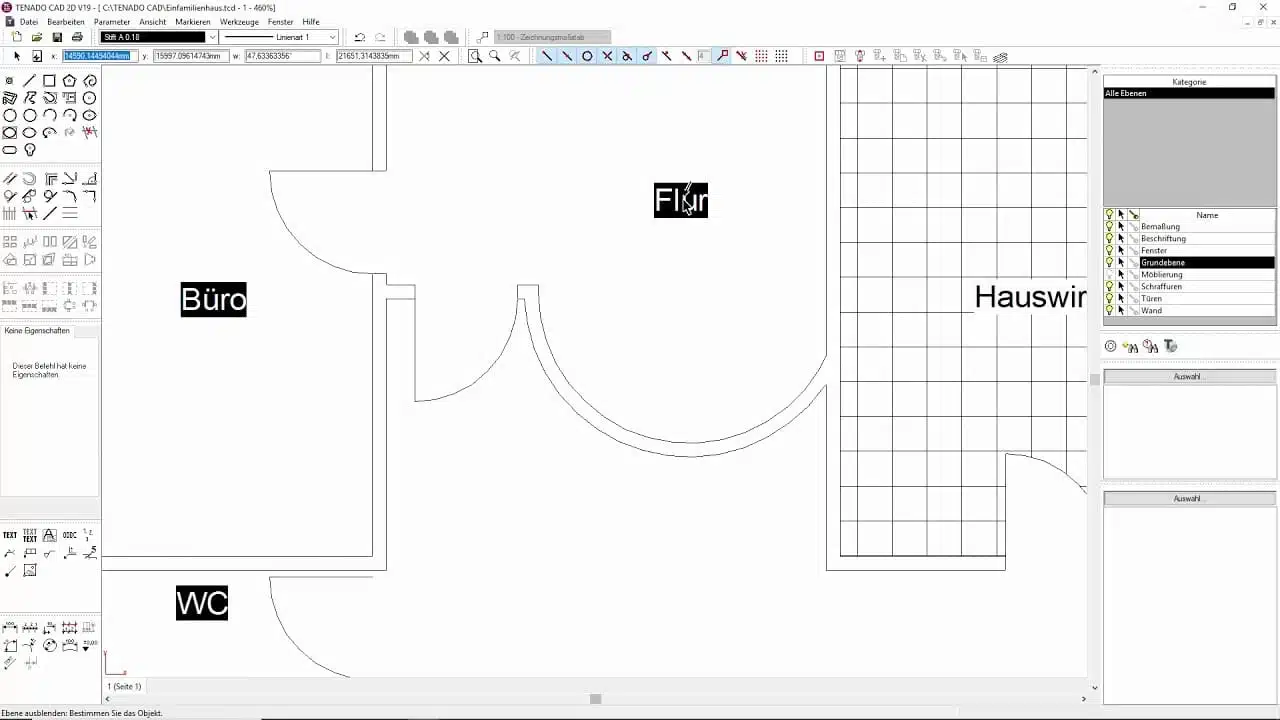 TENADO CAD 2D | Mit Ebenen arbeiten
