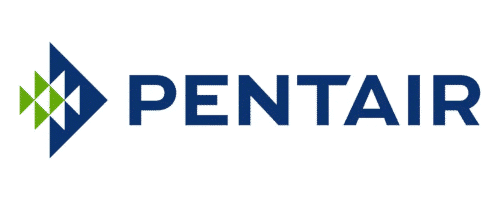 The Pentair logo featuring blue uppercase letters and a geometric blue and green arrow-like design to the left of the text on a white background.