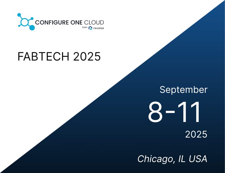 A promotional graphic for FABTECH 2025, hosted by Configure One Cloud, highlights the event dates—September 8-11, 2025—in Chicago, IL, USA. Join industry leaders at FABTECH for the latest in manufacturing innovation.