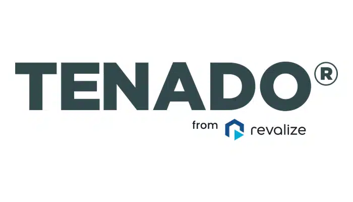 TENADO® logo with the text from revalize and a blue geometric icon next to the word revalize.