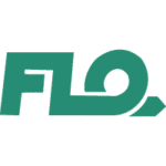 Green FLO logo with stylized, bold letters and a circular design forming part of the O with an arrow extending to the right, symbolizing innovative solutions like PLM for food and beverage industries.