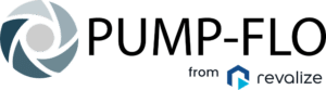 PUMP-FLO logo with a circular graphic on the left and the text “from revalize software” along with the Revalize logo displayed below on the right.